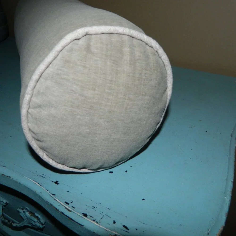 West Elm Classic Cotton Velvet Bolster Pillow NWT